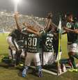 Comemoração do gol de Felipe Melo, do Palmeiras, durante partida contra o time do Novorizontino, válida pelo segundo jogo das quartas de final do Campeonato Paulista, no estádio Paulo Machado de Carvalho (Pacaembu)  Foto: Alex Silva / Estadão