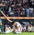 Edu Dracena e Pablo durante jogo entre Sao Paulo x Palmeiras, partida valida pelas semi-finais do campeonato Paulista 2019, no estádio do Morumbi, neste sabado (30/03/2019)  Foto: THIAGO BERNARDES/FRAMEPHOTO / Estadão