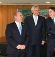 Presidente da República, Jair Bolsonaro durante audiência com Onyx Lorenzoni, Ministro-Chefe da Casa Civil da Presidência da República; Ronaldo Caiado, Governador do Estado de Goiás, e ACM Neto, Prefeito Municipal de Salvador e Presidente Nacional do DEM.  Foto: Marcos Corrêa / PR
