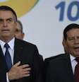 O presidente Jair Bolsonaro e seu vice, Hamilton Mourão, durante a cerimônia de celebração dos 100 dias de governo, no Palácio do Planalto, em Brasília, nesta quinta-feira, 11. Após completar 100 dias de governo e apresentar as 35 metas cumpridas, Bolsonaro destacou a Nova Previdência e o novo pacto federativo como as próximas iniciativas a serem efetivadas.  Foto: MATEUS BONOMI/AGIF / Estadão