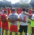 Jogadores do Bragantino-PA fazem oração durante treinamento  Foto: @Bragantinoclubedoparaoficial/ Facebook oficial