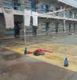 Portas de celas da penitenciária, de frente para a quadra com gol improvisado  Foto: Defensoria Pública do Estado de São Paulo