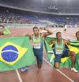 Equipe brasileira vence prova de 4x100 metros em Mundial de Atletismo em Yokohama  Foto: Kyodo / Reuters
