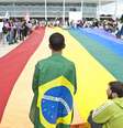 Protesto no Palácio do Planalto. Atualmente, não existe na legislação brasileira crime de homofobia  Foto: Marcello Casal Jr. / Agência Brasil / Estadão Conteúdo