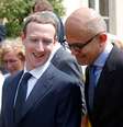 Presidente do Facebook, Mark Zuckerberg, e o presidente da Microsoft, Satya Nadella. 23/5/2018. REUTERS/Charles Platiau  Foto: Reuters