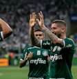 Comemoração do gol de Zé Rafael, do Palmeiras, na partida contra o Sampaio Corrêa, válida pelas oitavas de final da Copa do Brasil, no Allianz Parque, na zona oeste de São Paulo, nesta quinta-feira (30).  Foto: MARIVALDO OLIVEIRA/CÓDIGO19 / Estadão Conteúdo