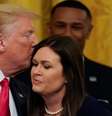 Presidente dos EUA, Donald Trump, beija porta-voz da Casa Branca, Sarah Sanders, na Casa Branca
13/06/2019
REUTERS/Kevin Lamarque  Foto: Reuters