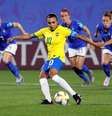 Marta durante partida da seleção brasileira contra a Itália pela Copa do Mundo de futebol feminino
18/06/2019 REUTERS/Phil Noble  Foto: Reuters