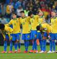 Jogadores do Brasil durante a partida entre Brasil e Paraguai, válida pela Copa América 2019, no Estádio Arena do Grêmio em Porto Alegre (RS  Foto: Cristiano Andujar / Futura Press