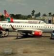 O avião da Kenya Airways, como este, estava voando para Londres do aeroporto internacional Jommo Kenyatta, em Nairobi  Foto: Getty Images / BBC News Brasil