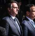 O presidente da República, Jair Bolsonaro (PSL)(c), o vice-presidente Hamilton Mourão (e) e o governador de São Paulo, João Doria (PSDB)(d), participam da solenidade de passagem do Comando Militar do Sudeste, do General Luiz Eduardo Ramos Batista Pereira para o General Marcos Antonio Amaro dos Santos, realizada na sede do Comando Militar do Sudeste, em São Paulo  Foto: Werther Santana / Estadão