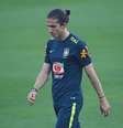 Filipe Luis durante treino da seleção brasileira de futebol no Centro de Treinamento do Atlético Mineiro, em Vespasiano (MG)  Foto: Heuler Andrey / Dia Esportivo / Estadão