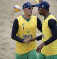 Oscar/Thiago lideram o Grupo C Masculino do vôlei de praia nos Jogos Pan-Americanos de Lima  Foto: Time Brasil / Divulgação