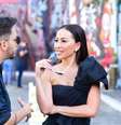 Sabrina Sato se joga na manga bufante para gravar com Junior Lima  Foto: AGNews / PurePeople