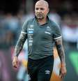 O técnico Jorge Sampaoli, do Santos, em partida contra o São Paulo, válida pela 14ª rodada do Campeonato Brasileiro 2019, no Estádio do Morumbi  Foto: FELIPE RAU / Estadão