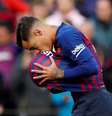Philippe Coutinho comemora gol do Barcelona sobre o Real Madrid  Foto: Albert Gea / Reuters