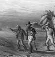 Robert Burke, William Wills e John King chegando ao Coopers Creek em 1861  Foto: Getty Images / BBC News Brasil
