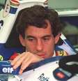 Ayrton Senna em sua Williams pouco antes do GP de San Marino de 1994, o último de sua vida  Foto: ANSA / Ansa - Brasil