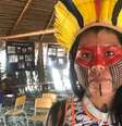 Para O-é Kayapó, líder na Associação Floresta Protegida (AFP), no Pará, indígena levada por Bolsonaro à ONU 'só tem o apoio da própria família' entre comunidades do Xingu  Foto: BBC News Brasil