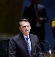 Presidente Jair Bolsonaro discursa em cerimônia da ONU  Foto: Carlo Allegri / Reuters
