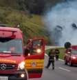 Carreta pega fogo após acidente e interdita Rodovia Dom Pedro 1°   Foto: Divulgação/ Corpo dos Bombeiros / Estadão