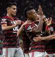 Comemoração do gol de Vitinho, do Flamengo, em partida contra o Atlético Mineiro, válida pela 24ª rodada do Campeonato Brasileiro 2019, no estádio do Maracanã  Foto: JOãO CARLOS GOMES/MYPHOTO PRESS / Estadão Conteúdo