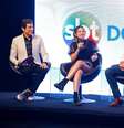 Celso Portiolli, Maisa Silva, Daniel e Eliana em coletiva sobre o Teleton 2019, no SBT.  Foto: Gabriel Cardoso / SBT / Divulgação / Estadão