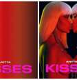 O álbum 'Kisses', da cantora Anitta, teve a capa modificada no serviço de streaming.  Foto: Reprodução/Melovaz e Reprodução/Instagram/@anitta / Estadão