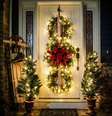 45. Enfeite de natal para porta feito pisca-pisca e guirlandas. Fonte: Pinterest  Foto: VivaDecora