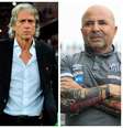 Jorge Jesus, técnico do Flamengo, e Jorge Sampaoli, do Santos  Foto: CELSO PUPO/FOTOARENA/ESTADÃO CONTEÚDO; PETER LEONE/O FOTOGRÁFICO/ESTADÃO CONTEÚDO