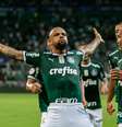 Felipe Melo comemora o segundo gol do Palmeiras
  Foto: MAURO HORITA/Gazeta Press