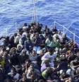 Migrantes resgatados pela Guarda Costeira da Líbia, em 24 de junho de 2018  Foto: ANSA / Ansa - Brasil