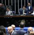 Davi Alcolumbre coordenou a sessão no plenário do Senado para votação dos destaques ao texto da Previdência.  Foto: Pedro França/Agência Senado / Estadão