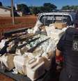 Operação em Nova Mutum (MT) apreendeu agrotóxicos roubados e armas usadas por quadrilha nos assaltos às fazendas  Foto: Divulgação / BBC News Brasil