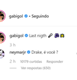 Neymar compara Gabigol com Drake  Foto: Instagram / PurePeople
