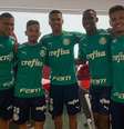 Lucas Esteves, Alan, Wesley Ribeiro, Patrick de Paula e Gabriel Menino na pré-temporada do Palmeiras  Foto: Divulgação/Palmeiras / Estadão