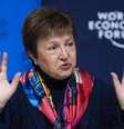 Kristalina Georgieva, diretora do FMI, durante coletiva de imprensa em Davos  Foto: EPA / Ansa - Brasil