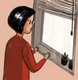 Ilustração de mulher olhando pela janela  Foto: BBC News Brasil
