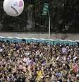Banheiros químicos disponíveis durante o desfile do bloco Acadêmicos do Baixo Augusta, no pré-Carnaval de 2020, na rua da Consolação, região central de São Paulo, no último domingo (16/02/2020)  Foto: BRUNO ROCHA/FOTOARENA / Estadão