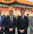 O presidente Jair Bolsonaro e os filhos Carlos, Flávio e Eduardo em Taiwan. 02/03/2018  Foto: Divulgação/Família Bolsonaro / Estadão Conteúdo