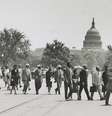 Protesto em 1946, em Washington, contra linchamentos no Sul do país  Foto: Library of Congress / BBC News Brasil
