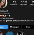 Anitta é uma das seguidoras da irmã de Gabriel David na web  Foto: Reprodução, Instagram / PurePeople