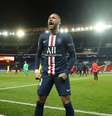 Neymar comemora classificação do PSG para as quartas de final da Liga dos Campeões  Foto: UEFA Pool/Handout / Reuters