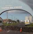 Barreira na entrada da cidade de Capão da Canoa (RS).  Foto: Divulgação/Prefeitura de Capão da Canoa/Facebook / Estadão Conteúdo