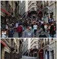 Fotos da Ladeira Porto Geral, centro de São Paulo, em um dia de movimento normal (16/3/2020) e com decretação de fechamento de comércio (24/3/2020) REUTERS/Amanda Perobelli  Foto: Reuters