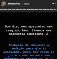 Aline relata melhora de Felipe (Foto: Reprodução/Instagram)  Foto: Gazeta Esportiva