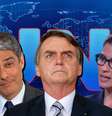 No front de guerra do JN: Jair Bolsonaro nunca esteve tão na mira do telejornal comandado por William Bonner e Renata Vasconcellos  Foto: Fotomontagem: Blog Sala de TV  / Divulgação/Presidência da República e Reproduções 