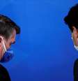 Presidente Jair Bolsonaro ao lado do ministro da Saúde, Luiz Henrique Mandetta, durante entrevista coletiva em Brasília 
20/03/2020
REUTERS/Ueslei Marcelino  Foto: Reuters