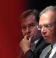 Presidente da Câmara dos Deputados, Rodrigo Maia, ao lado do ministro da Economia, Paulo Guedes, em evento do Lide em Campos do Jordão (SP) 
05/04/2019
REUTERS/Amanda Perobelli  Foto: Reuters