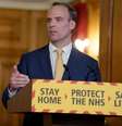 Ministro das Relações Exteriores britânico, Dominic Raab, durante entrevista coletiva em Londres 
07/04/2020
Pippa Fowles/10 Downing Street/Divulgação via REUTERS  Foto: Reuters